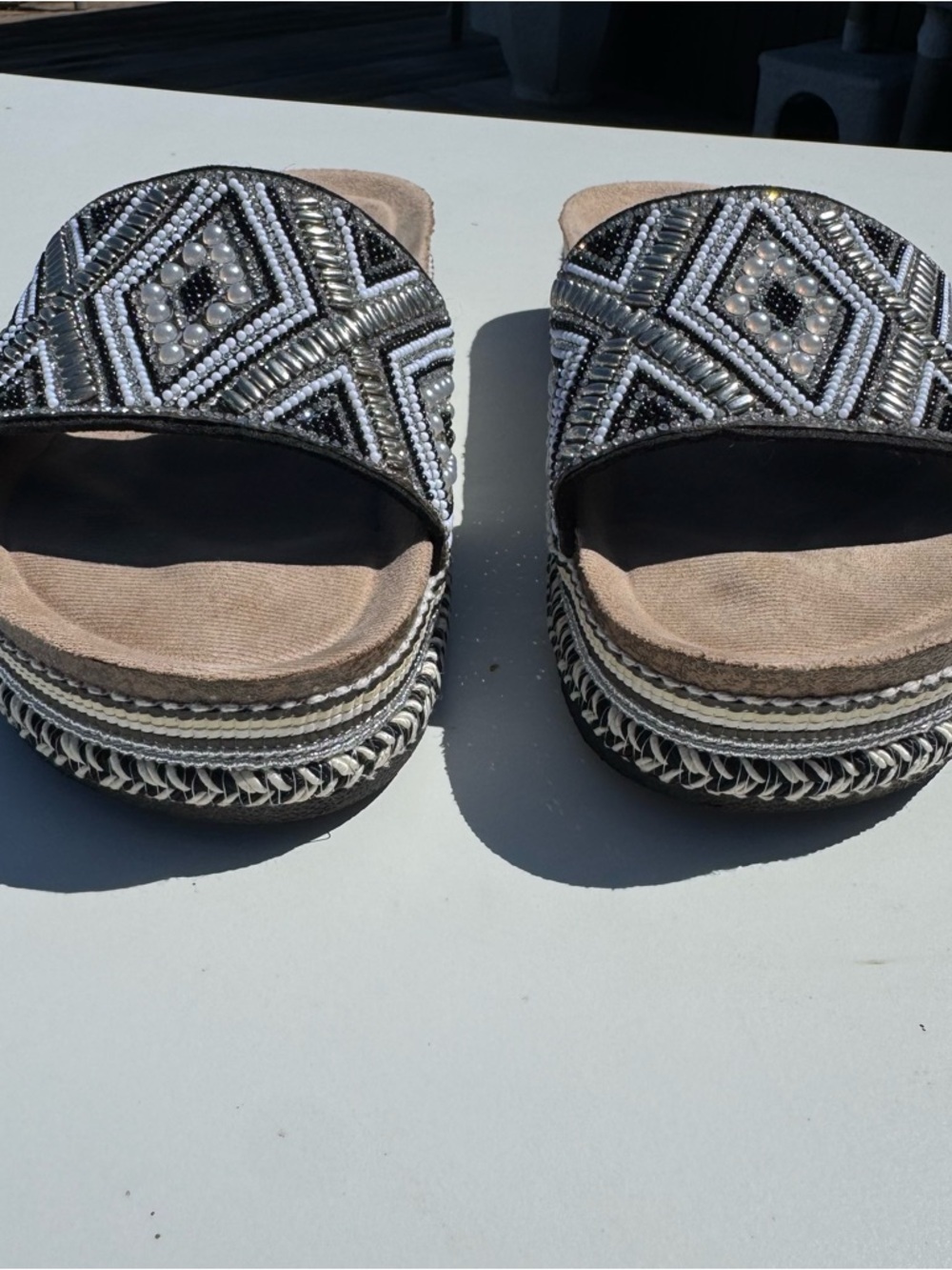 Jellypop Sebastian slide sandals embellished bling platform summer women’s 10 - Picture 8 of 9